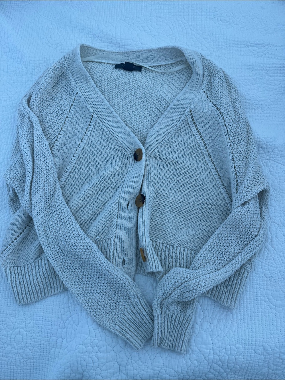 Primark Cream Knit V-Neck Button Cardigan
